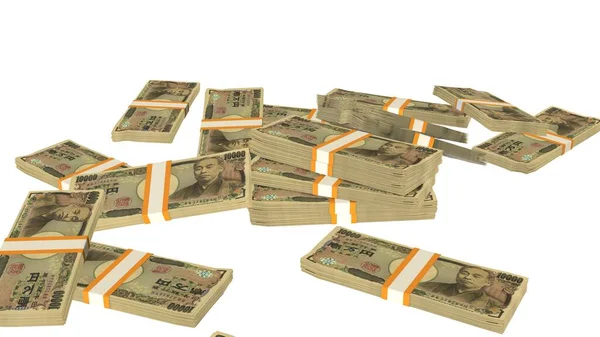 10000 Japanese Yen Money Composition Financial Background Many Banknotes Wads — ストック写真