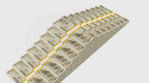 10000 Japanese Yen Money Composition Financial Background Many Banknotes Wads — Stok fotoğraf