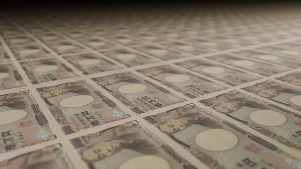 000 Японських Ієн Беруть Гроші Друкарську Машинку Ілюстрація Друку Готівки — стокове фото