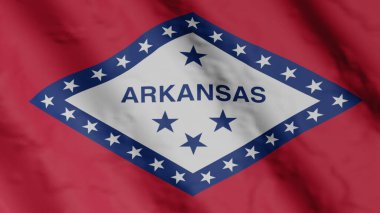 Arkansas flag. AR flag fluttering in the wind. USA. National flag.