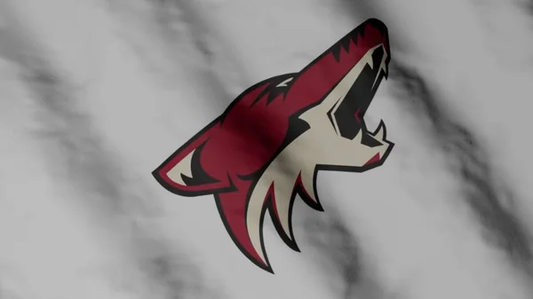 Arizona Coyotes Hockey Club Flag Waving Wind Arizona Coyotes Team — ストック写真