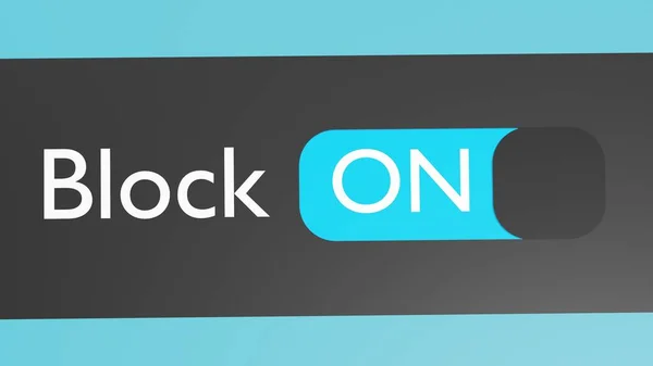 Turn Block Button Slider Blocking Limit Access Internet — Foto Stock