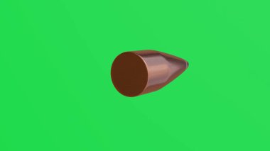 Bullet flies on chromakey background. Gun shot. Green screen. Bullet.