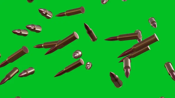 Many Bullets Chromakey Background Green Screen Ammo — Fotografia de Stock