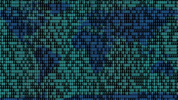 Binary code. Zeros and ones in the form of a map of the world. Global programming concept. Coding.