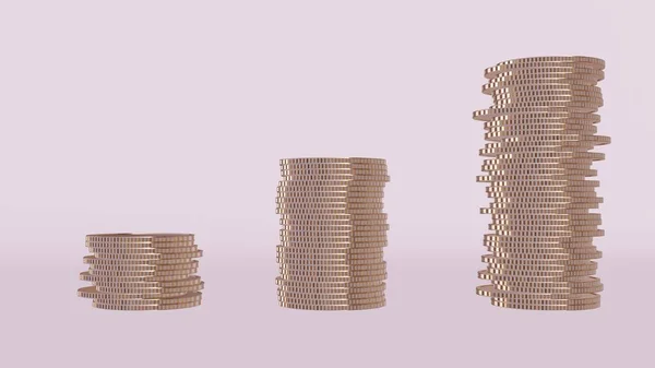 Savings Concept Stacks Cartoon Stylized Coins Business Coins — Fotografia de Stock