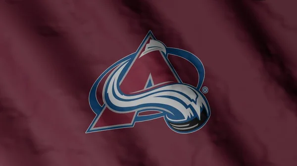 Colorado Avalanche Hockey Club Flag Waving Wind Colorado Avalanche Team — Stockfoto