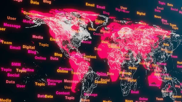 Global business. World map with business terms. Business.