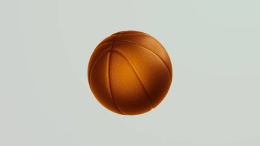 Golden basketball ball on white background. Sports concept.