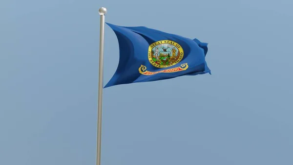 Idaho Flag Flagpole Flag Fluttering Wind Usa National Flag — Fotografia de Stock