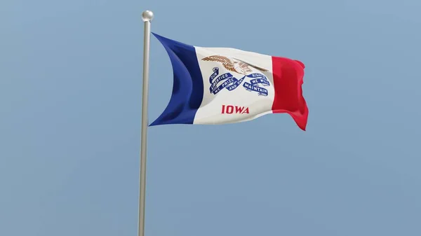 Iowa Flag Flagpole Flag Fluttering Wind Usa National Flag — Zdjęcie stockowe