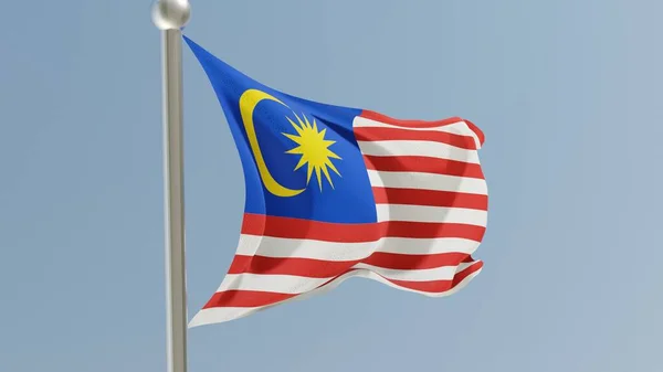 Malaysian Flag Flagpole Malaysia Flag Fluttering Wind National Flag — 스톡 사진