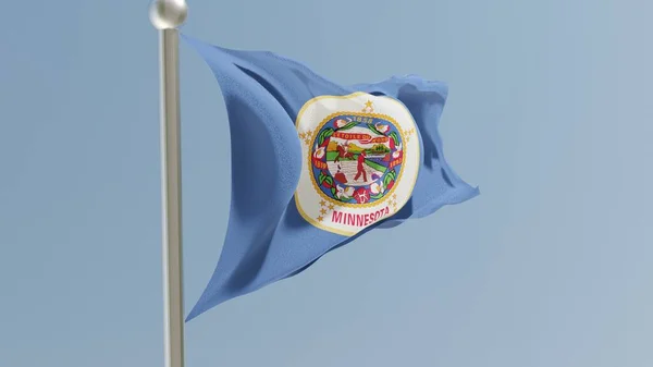Minnesota Flag Flagpole Flag Fluttering Wind Usa National Flag — Fotografia de Stock