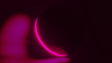 Beautiful neon sphere. Abstract dynamic background. Gradient lightning. Sphere.