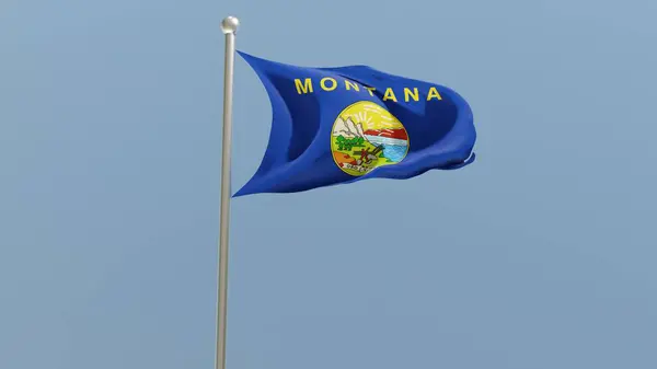 Montana Flag Flagpole Flag Fluttering Wind National Flag — Fotografia de Stock