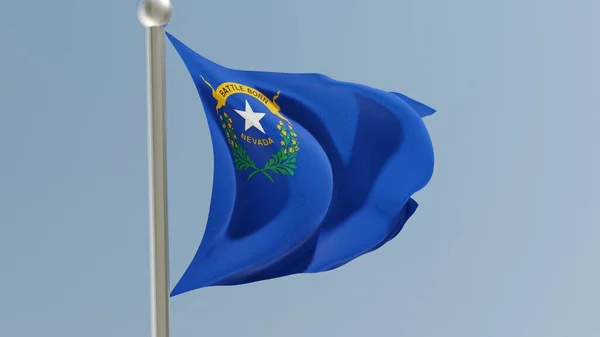 Nevada Flag Flagpole Flag Fluttering Wind Usa National Flag — Stok fotoğraf