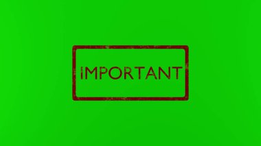 Stamp with inscription Important. Put a stamp on a document. Stamp.