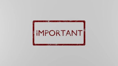 Stamp with inscription Important. Put a stamp on a document. Stamp.