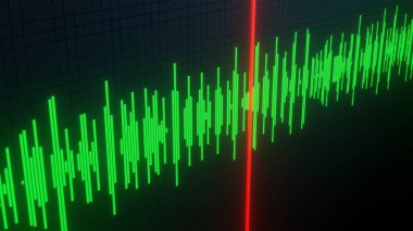 Timeline. Sound wave. Running audio track Music