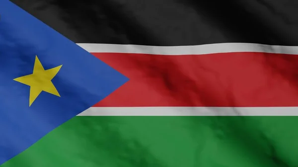 South Sudanese Flag Waving Wind South Sudan National Flag National — Fotografia de Stock