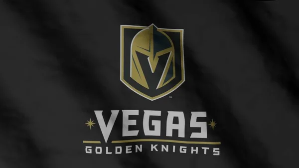 Vegas Golden Knights Lightning Hockey Club Flag Waving Wind Vegas — Stock Photo, Image