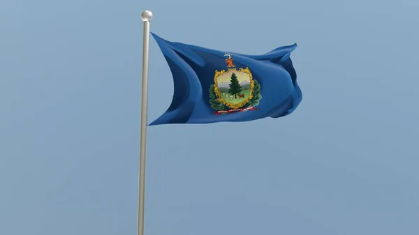 Vermont Flag Flagpole Flag Fluttering Wind Usa National Flag — Stockfoto