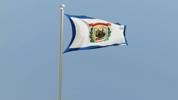 West Virginia Flag Flag Fluttering Wind Usa National Flag — Stock Photo, Image