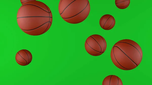 Many Basketball Chromakey Background Basketball Game — Fotografia de Stock