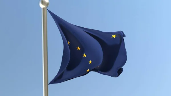 Alaska Flag Flagpole Flag Fluttering Wind Usa National Flag — Stockfoto