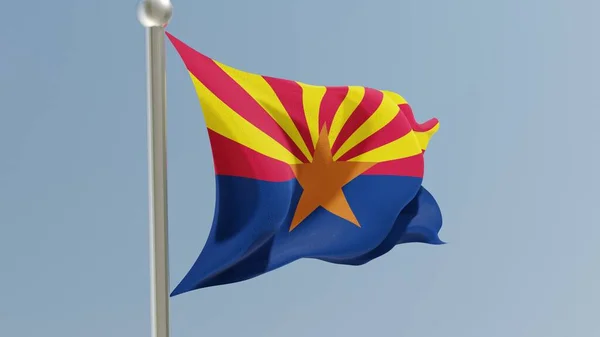 Arizona Flag Flagpole Flag Fluttering Wind Usa National Flag — Fotografia de Stock
