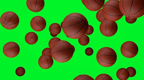 Many Basketball Chromakey Background Basketball Game — Photo