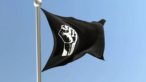 Флаг Блм Размахивает Ветру Символ Чёрной Жизни Америка — стоковое фото