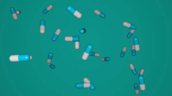 Many Pills Blue Background Medical Promotion Concept Painkiller — ストック写真