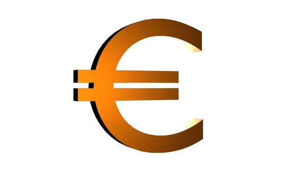 Golden Euro Sign White Background Currency Euro — Stock Photo, Image