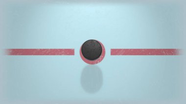 Hockey puck falls on the ice. Illustration suitable for betting promotion. Hockey concept. Sport.