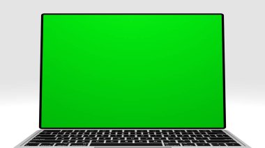 Realistic laptop with empty screen on transparent background. PC.