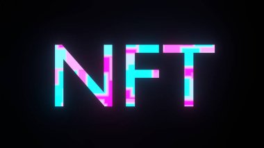 Modern colorful NFT inscription. Crypto art concept. Metaverse.