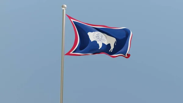 Wyoming Flag Flag Fluttering Wind Usa National Flag — Foto Stock