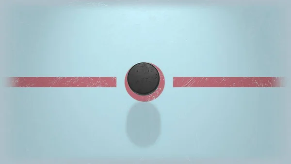 Hockey Puck Falls Ice Illustration Suitable Betting Promotion Hockey Concept — Fotografia de Stock