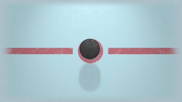 Hockey puck falls on the ice. Illustration suitable for betting promotion. Hockey concept. Sport.