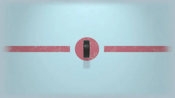 Хоккейная Шайба Падает Лед Иллюстрация Подходит Продвижения Ставок Концепция Хоккея — стоковое фото