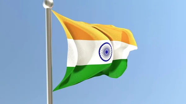 Indian Flag Flagpole India Flag Fluttering Wind National Flag — Foto Stock