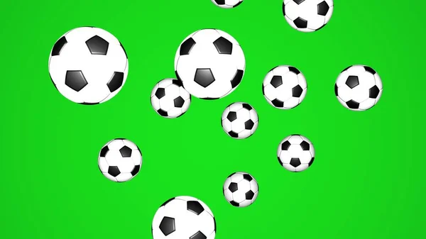 Many Soccer Balls Chromakey Background Football Sport — Foto de Stock