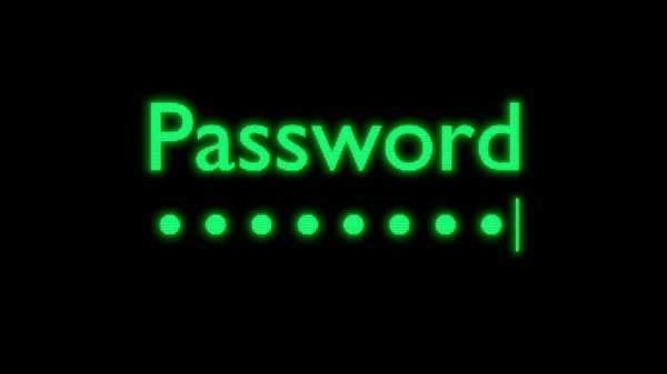 Entering Password Computer Green Inscription Digit Parole Internet Security Concept — 图库照片