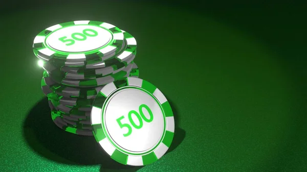 Покерні Фішки Ігровому Столі Концепція Казино Стек Покерних Фішок Покеру — стокове фото