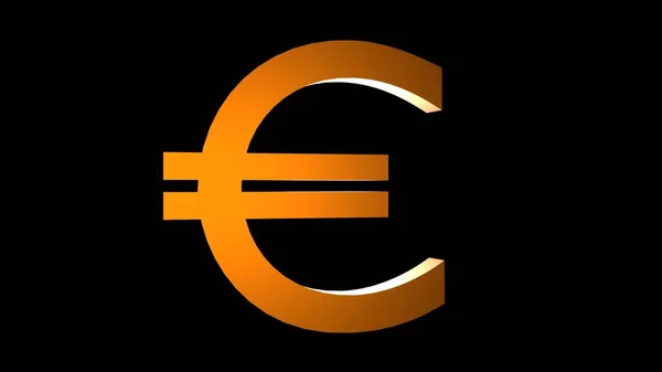 Golden Euro Sign Black Background Currency Euro — ストック写真