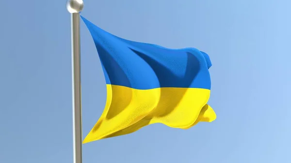 Ukrainian Flag Flagpole Ukraine Flag Fluttering Wind National Flag — 스톡 사진