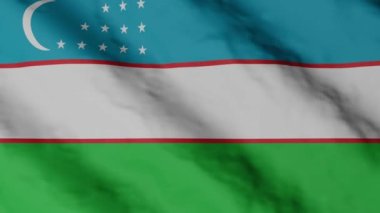 Uzbek flag waving in the wind. Uzbekistan national flag video footage.