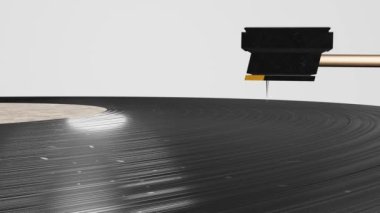 Playing music from a vinyl record. Spinning plate. Music. Sound.