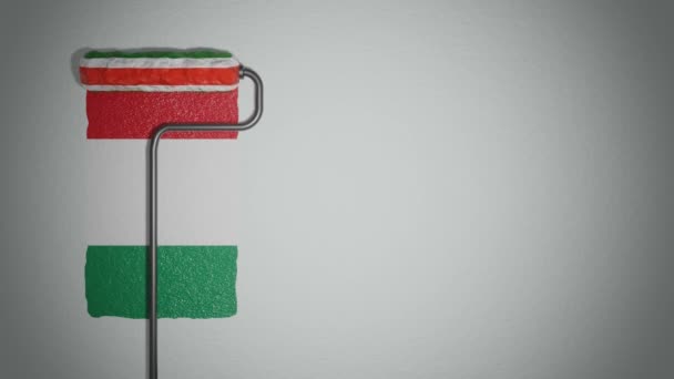 Roller Paints Wall Colors Hungarian Flag Travel Concept Hungary — Wideo stockowe